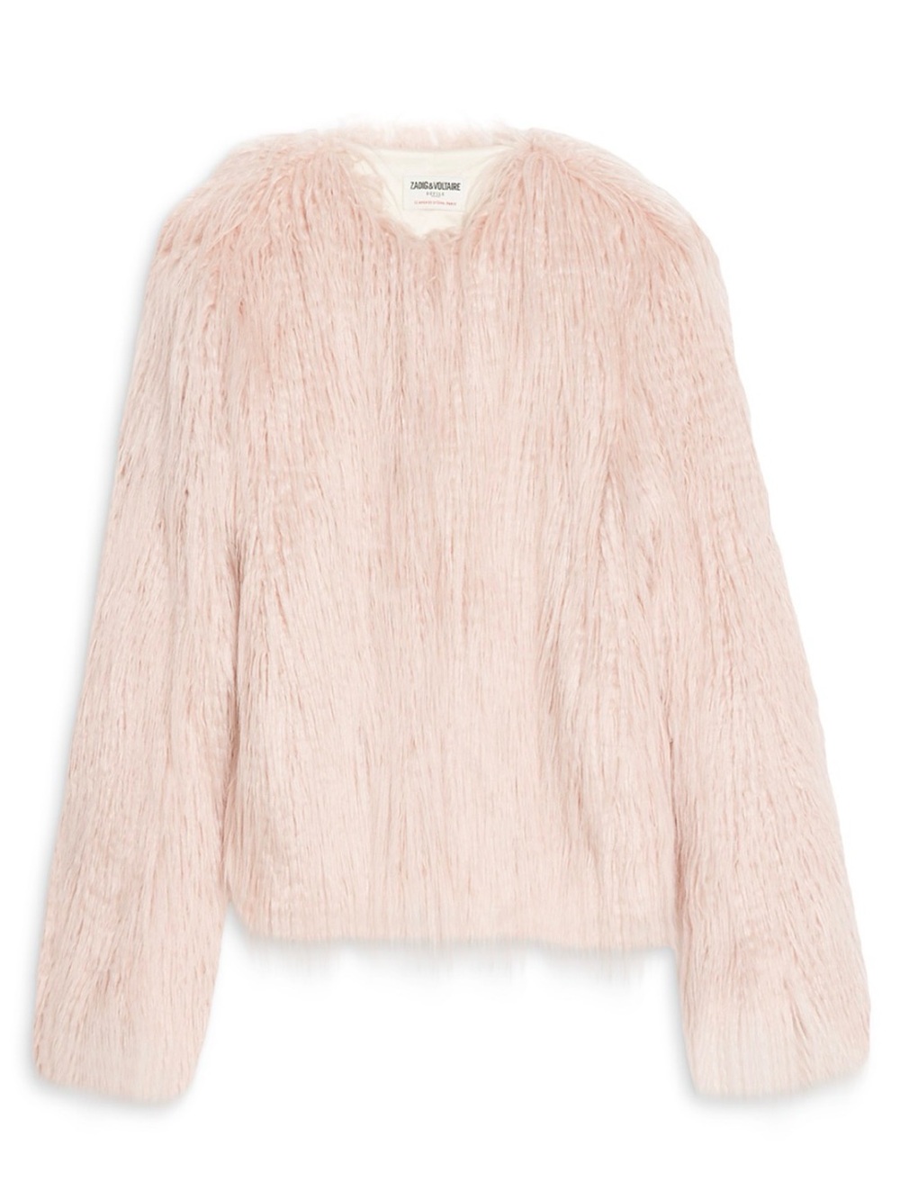 NWT Zadig & Voltaire Pink Faux Fur Jacket Size 36 / US 4 Small